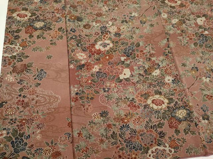 平和屋着物■上質な小紋　雲取り流水花文　金彩　正絹　逸品　CABI6561ou