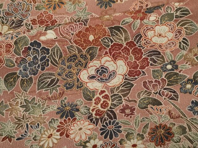 平和屋着物■上質な小紋　雲取り流水花文　金彩　正絹　逸品　CABI6561ou