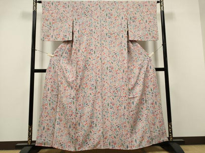 平和屋着物■上質な小紋　更紗草花文　正絹　逸品　CABI6563ou