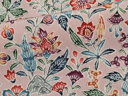 平和屋着物■上質な小紋　更紗草花文　正絹　逸品　CABI6563ou