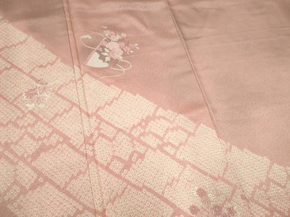 平和屋着物■訪問着　冊子草花文　暈し染め　正絹　逸品　CABI6569ou