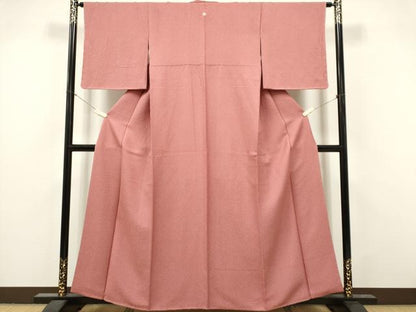 平和屋着物■上質な色無地　真赫色　正絹　逸品　未使用　CABI6580ou