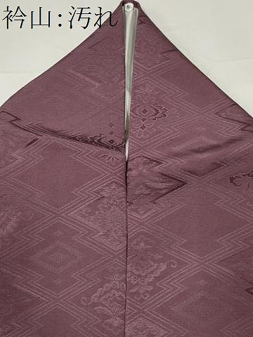 平和屋着物■上質な色無地　松皮菱花地紋　京紫色　さが美扱い　正絹　逸品　CABI6581ou