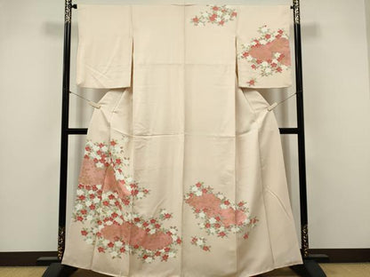 平和屋着物■訪問着　雲取り流水花文　金彩　正絹　逸品　CABI6584ou