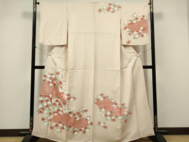 平和屋着物■訪問着　雲取り流水花文　金彩　正絹　逸品　CABI6584ou