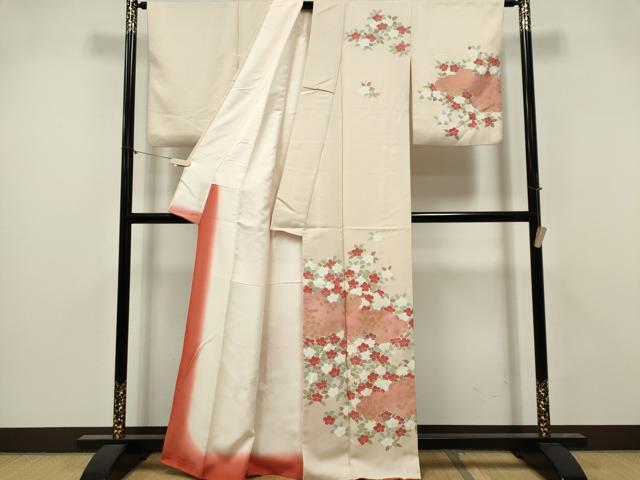 平和屋着物■訪問着　雲取り流水花文　金彩　正絹　逸品　CABI6584ou