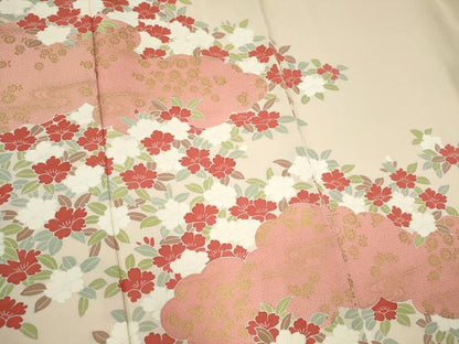 平和屋着物■訪問着　雲取り流水花文　金彩　正絹　逸品　CABI6584ou