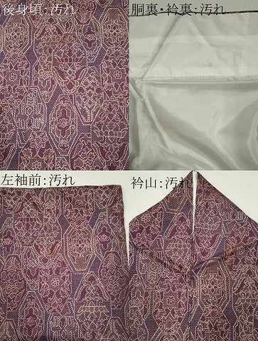 平和屋着物■本場大島紬　幾何学花文　正絹　逸品　CABI6586ou