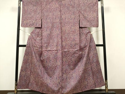 平和屋着物■本場大島紬　幾何学花文　正絹　逸品　CABI6586ou