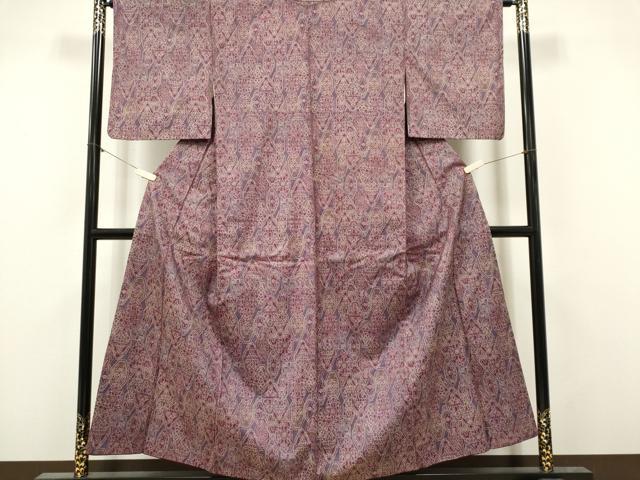 平和屋着物■本場大島紬　幾何学花文　正絹　逸品　CABI6586ou