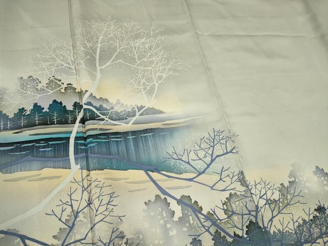 平和屋着物■訪問着　作家物　風景文　暈し染め　正絹　逸品　CABI6587ou