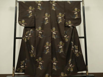 平和屋着物■本場大島紬　7マルキ　流水風景文　正絹　逸品　CABI6591ou