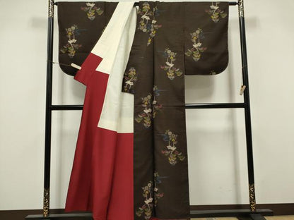 平和屋着物■本場大島紬　7マルキ　流水風景文　正絹　逸品　CABI6591ou