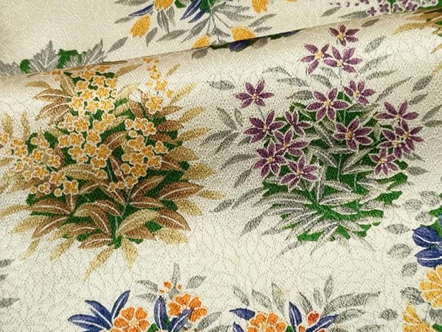 平和屋着物■上質な小紋　草花文　正絹　逸品　CABI6592ou