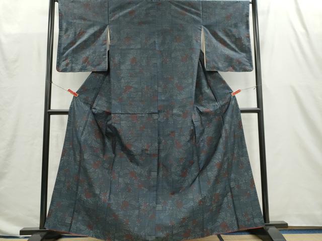平和屋着物■本場大島紬　草花文　正絹　逸品　CABI6595ou