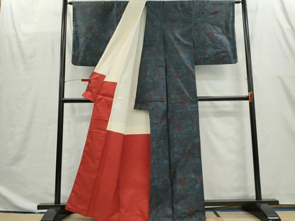 平和屋着物■本場大島紬　草花文　正絹　逸品　CABI6595ou