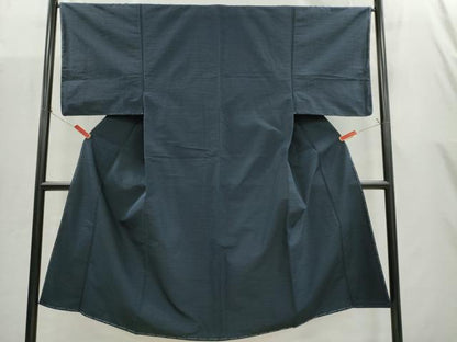 平和屋着物■男性　紬　色無地　留紺色　正絹　逸品　未使用　CABI6596ou