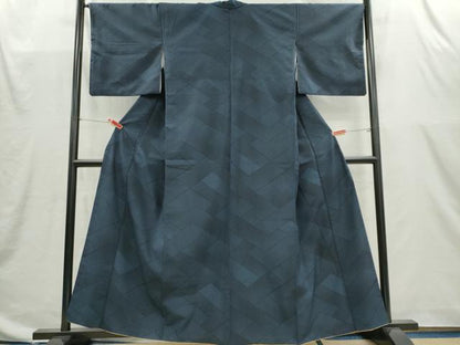 平和屋着物■上質な紬　幾何学文　正絹　逸品　CABI6598ou