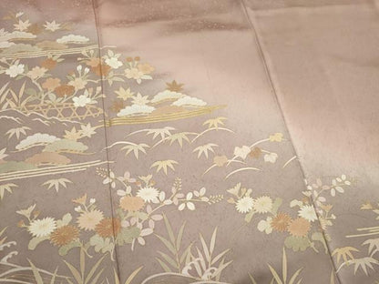 平和屋着物■訪問着　立波草花文　暈し染め　金彩　正絹　逸品　CABI6600ou