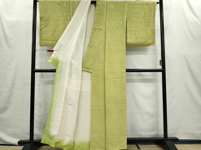 平和屋着物■大変加工の良い総絞り小紋　正絹　逸品　CABI6604ou