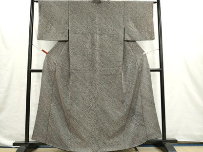 平和屋着物■大変加工の良い総絞り小紋　黒地　正絹　逸品　CABI6605ou