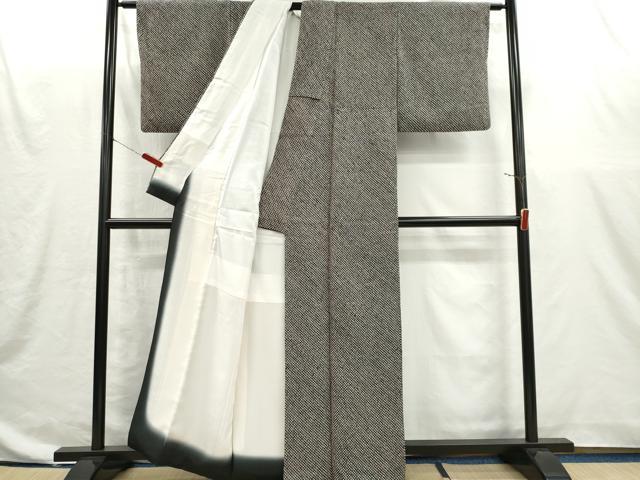 平和屋着物■大変加工の良い総絞り小紋　黒地　正絹　逸品　CABI6605ou