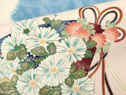 平和屋着物■豪華振袖　楽器花文　暈し染め　金銀彩　正絹　逸品　CABI6612ou