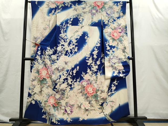 平和屋着物■豪華振袖　枝花文　暈し染め　正絹　逸品　CABI6617ou