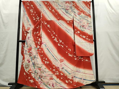 平和屋着物■豪華振袖　花車文　暈し染め　金銀彩　正絹　逸品　CABI6618ou
