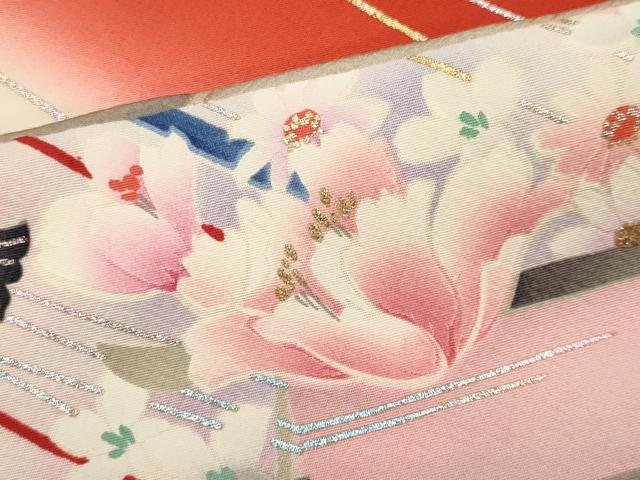 平和屋着物■豪華振袖　花車文　暈し染め　金銀彩　正絹　逸品　CABI6618ou