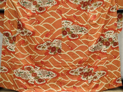 平和屋着物■豪華振袖　立波花唐草文　金彩　正絹　逸品　CABI6624ou