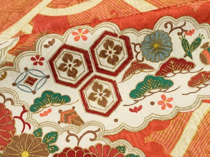 平和屋着物■豪華振袖　立波花唐草文　金彩　正絹　逸品　CABI6624ou