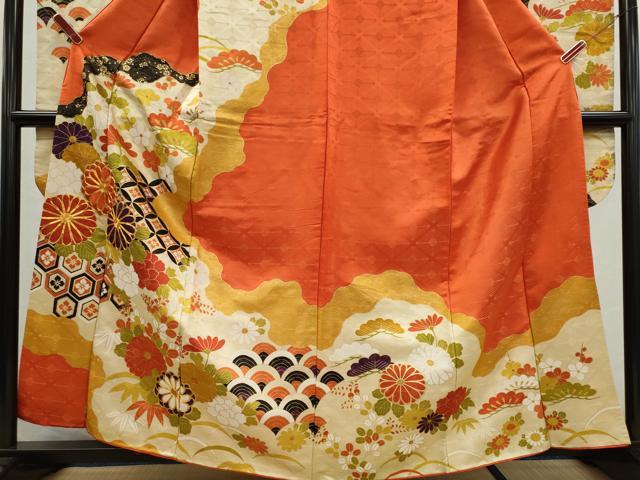 平和屋着物■豪華振袖　駒刺繍　吉祥草花文　金彩　正絹　逸品　CABI6625ou