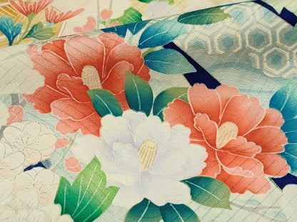 平和屋着物■豪華振袖　束ね熨斗草花文　金彩　正絹　逸品　CABI6626ou