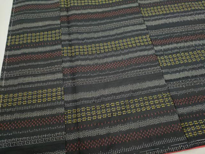 平和屋着物■上質な紬　横段文　正絹　逸品　未使用　CABI6627ou