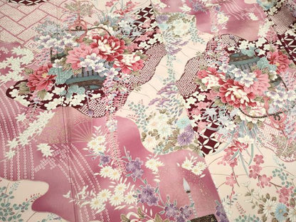 平和屋着物■豪華振袖　花籠文　金彩　正絹　逸品　CABI6630ou