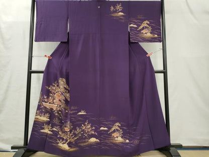 平和屋着物■訪問着　立波風景文　金彩　正絹　逸品　CABI6631ou