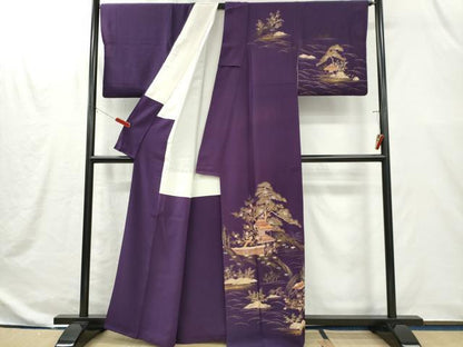 平和屋着物■訪問着　立波風景文　金彩　正絹　逸品　CABI6631ou