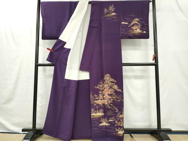 平和屋着物■訪問着　立波風景文　金彩　正絹　逸品　CABI6631ou