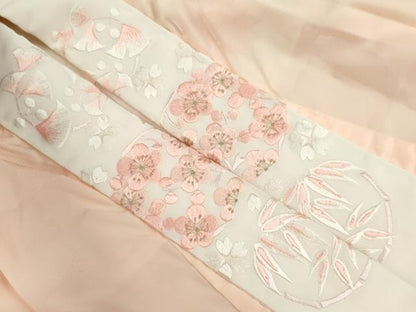 平和屋着物■長襦袢　無双仕立て　花地紋　暈し染め　半衿刺繍　洗える着物　CABI6632ou