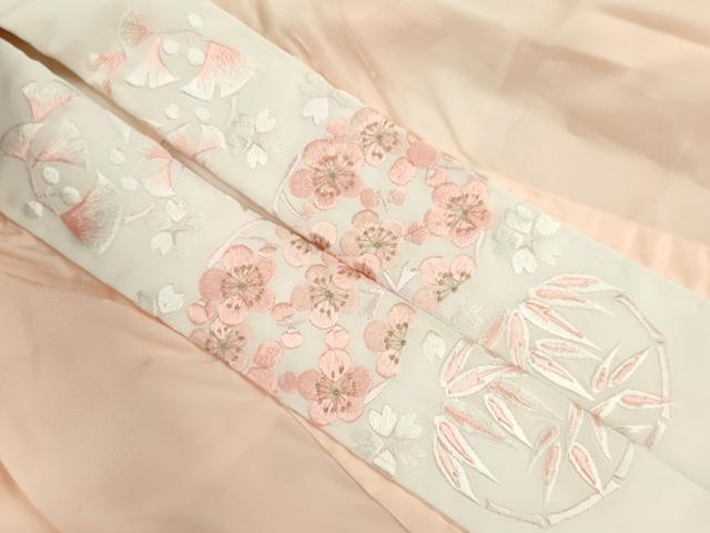 平和屋着物■長襦袢　無双仕立て　花地紋　暈し染め　半衿刺繍　洗える着物　CABI6632ou