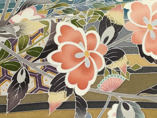 平和屋着物■豪華黒留袖　友禅　作家物　枝花文　暈し染め　金彩　正絹　逸品　CABI6633ou