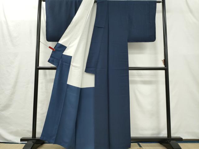 平和屋着物■上質な紬　紺色　正絹　逸品　CABI6636ou