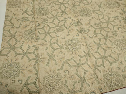 平和屋着物■上質な紬　麻の葉花文　正絹　逸品　CABI6641ou