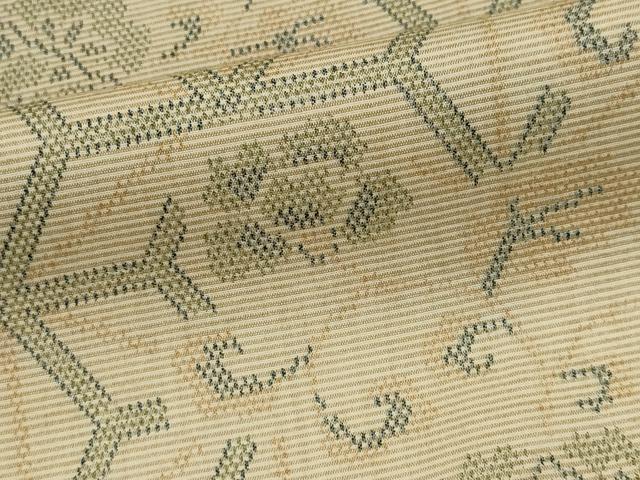 平和屋着物■上質な紬　麻の葉花文　正絹　逸品　CABI6641ou