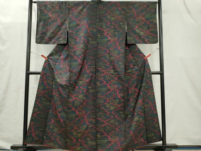 平和屋着物■本場大島紬　風景文　正絹　逸品　CABI6645ou