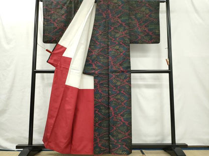 平和屋着物■本場大島紬　風景文　正絹　逸品　CABI6645ou