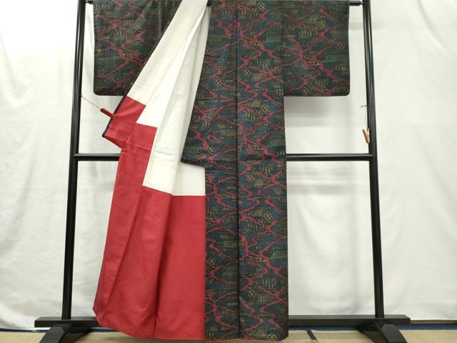 平和屋着物■本場大島紬　風景文　正絹　逸品　CABI6645ou