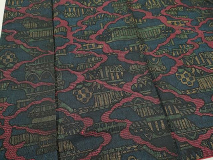 平和屋着物■本場大島紬　風景文　正絹　逸品　CABI6645ou