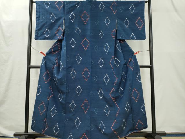 平和屋着物■上質な紬　菱文　正絹　逸品　CABI6647ou